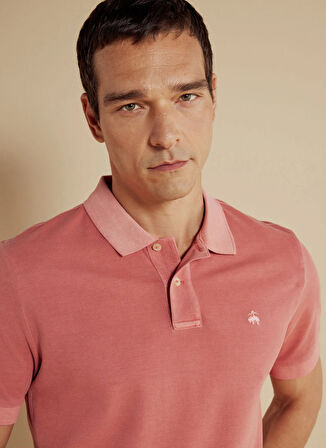 Brooks Brothers Polo Yaka Gül Kurusu Erkek T-Shirt BBSS25MTS003