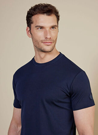 Brooks Brothers Bisiklet Yaka Lacivert Erkek T-Shirt BBSS25MTS011