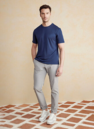 Brooks Brothers Bisiklet Yaka Lacivert Erkek T-Shirt BBSS25MTS017