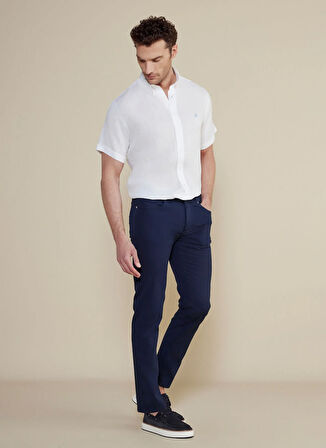 Brooks Brothers Normal Bel Düz Paça Standart Lacivert Erkek Pantolon BBSS25MPT010