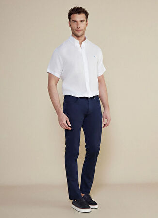 Brooks Brothers Normal Bel Düz Paça Standart Lacivert Erkek Pantolon BBSS25MPT010