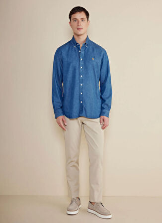 Brooks Brothers Normal Bel Düz Paça Standart Bej Erkek Pantolon BBSS25MPT009