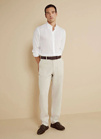 Brooks Brothers Normal Bel Düz Paça Standart Bej Erkek Pantolon BBSS25MPT012