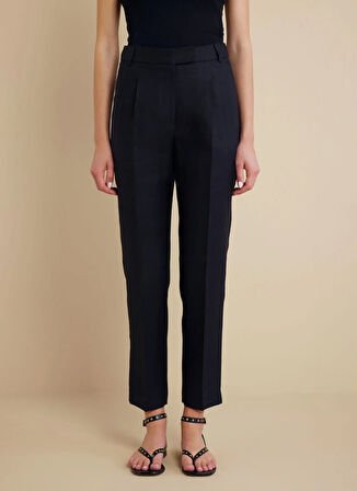 Brooks Brothers Normal Bel Standart Siyah Kadın Pantolon BBSS25FPT006