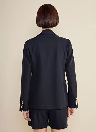 Brooks Brothers Slim Fit Lacivert Kadın Ceket Logo Nakışlı Yarım Astar Mono Blaze
