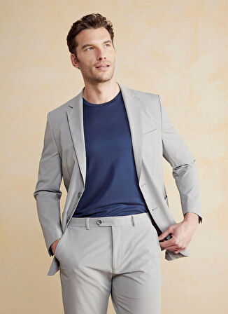 Brooks Brothers Slim Fit Gri Erkek Ceket BBSS25MBL013
