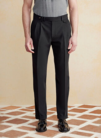 Brooks Brothers Normal Bel Düz Paça Standart Siyah Erkek Pantolon BBSS25MPT018