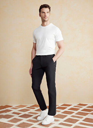 Brooks Brothers Normal Bel Düz Paça Standart Siyah Erkek Pantolon BBSS25MPT020