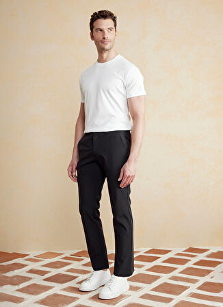 Brooks Brothers Normal Bel Düz Paça Standart Siyah Erkek Pantolon BBSS25MPT020
