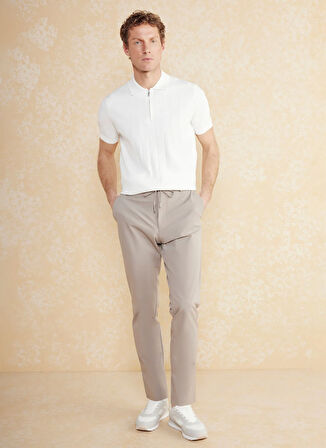 Brooks Brothers Normal Bel Düz Paça Standart Bej Erkek Pantolon BBSS25MPT020