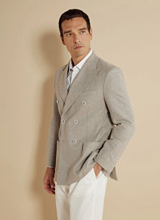Brooks Brothers Slim Fit Koyu Bej Erkek Ceket BBSS25MBL014