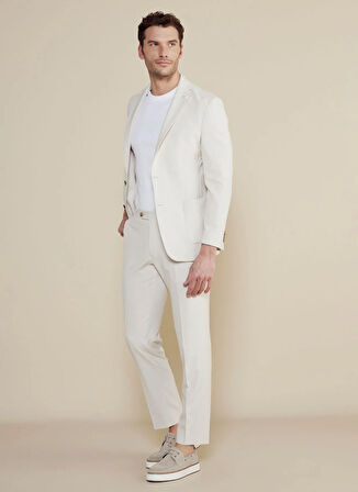 Brooks Brothers Slim Fit Bej Erkek Çizgili Ceket BBSS25MBL010