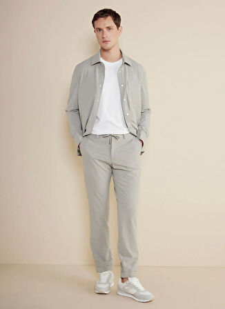Brooks Brothers Normal Bel Düz Paça Standart Gri Erkek Pantolon BBSS25MPT003