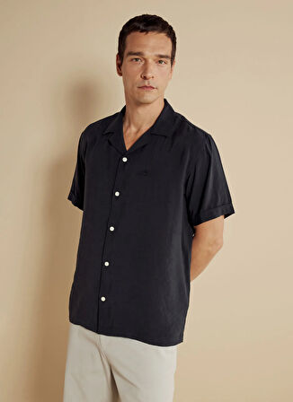 Brooks Brothers Regular Fit Apaş Yaka Siyah Erkek Gömlek BBSS25MSH022