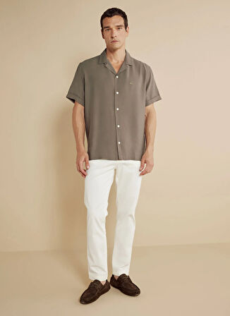 Brooks Brothers Regular Fit Apaş Yaka Haki Erkek Gömlek BBSS25MSH022