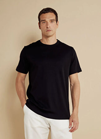 Brooks Brothers Bisiklet Yaka Siyah Erkek T-Shirt BBSS25MTS025