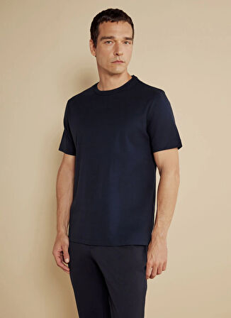 Brooks Brothers Bisiklet Yaka Lacivert Erkek T-Shirt BBSS25MTS025