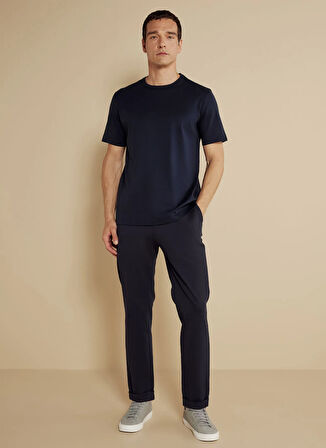 Brooks Brothers Bisiklet Yaka Lacivert Erkek T-Shirt BBSS25MTS025