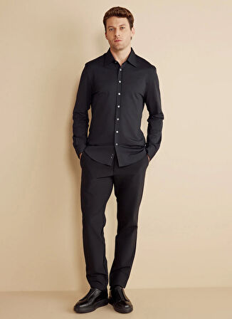 Brooks Brothers Slim Fit Klasik Yaka Siyah Erkek Gömlek BBFW25MSH001