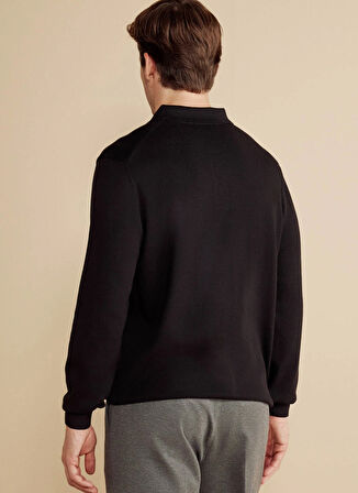 Brooks Brothers Polo Yaka Standart Siyah Erkek Kazak BBFW25MKL003