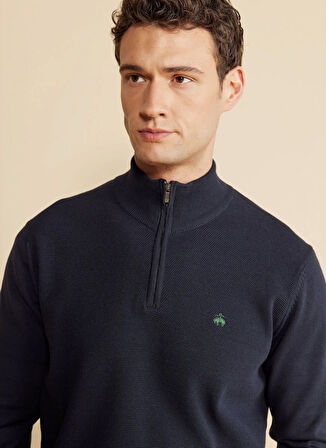 Brooks Brothers Bato Yaka Standart Lacivert Erkek Kazak BBFW25MKL002