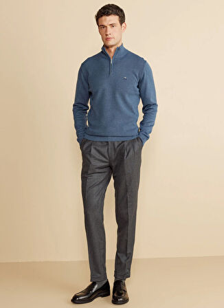 Brooks Brothers Bato Yaka Standart Mavi Melanj Erkek Kazak BBFW25MKL002