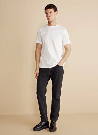 Brooks Brothers Bisiklet Yaka Beyaz Erkek T-Shirt BBFW25MTS005