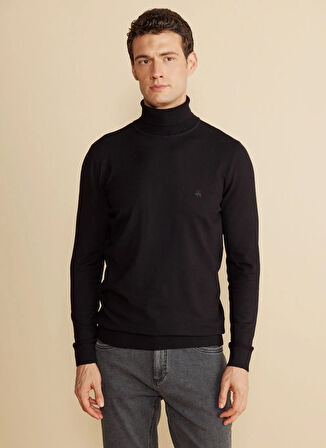 Brooks Brothers Standart Siyah Erkek Kazak BBFW25MKL008