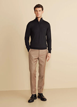 Brooks Brothers Bato Yaka Standart Siyah Erkek Kazak BBFW25MKL028