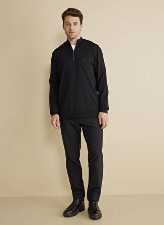 Brooks Brothers Bato Yaka Standart Siyah Erkek Kazak BBFW25MKL037