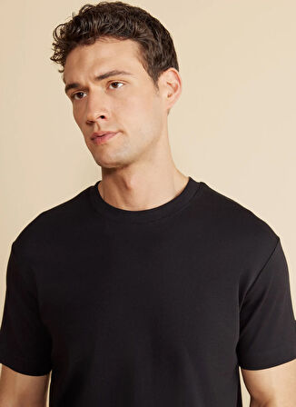 Brooks Brothers Bisiklet Yaka Siyah Erkek T-Shirt BBFW25MTS004