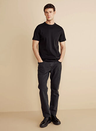 Brooks Brothers Bisiklet Yaka Siyah Erkek T-Shirt BBFW25MTS005