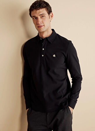 Brooks Brothers Polo Yaka Siyah Erkek T-Shirt BBFW25MTS006
