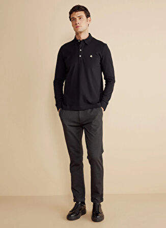 Brooks Brothers Polo Yaka Siyah Erkek T-Shirt BBFW25MTS006