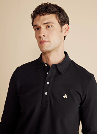 Brooks Brothers Polo Yaka Siyah Erkek T-Shirt BBFW25MTS006