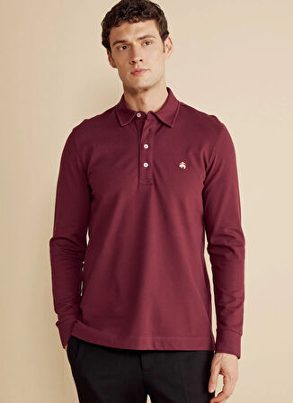 Brooks Brothers Polo Yaka Bordo Erkek T-Shirt BBFW25MTS006