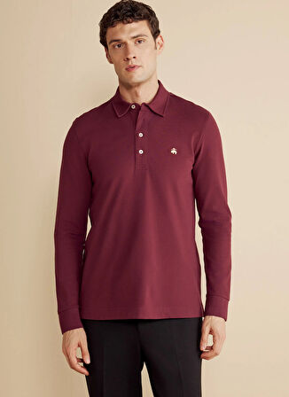 Brooks Brothers Polo Yaka Bordo Erkek T-Shirt BBFW25MTS006