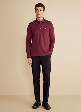 Brooks Brothers Polo Yaka Bordo Erkek T-Shirt BBFW25MTS006
