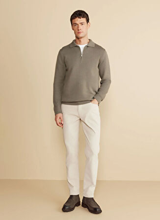 Brooks Brothers Polo Yaka Standart Haki Erkek Kazak BBFW25MKL033