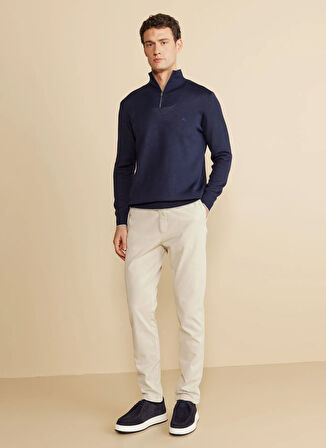 Brooks Brothers Bato Yaka Standart Lacivert Erkek Kazak BBFW25MKL006