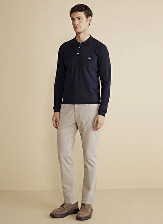 Brooks Brothers Polo Yaka Standart Lacivert Erkek Kazak BBFW25MKL009