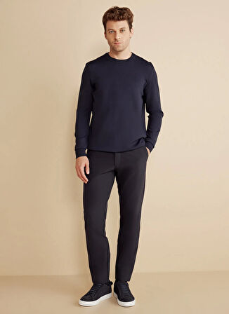 Brooks Brothers Bisiklet Yaka Standart Lacivert Erkek Kazak BBFW25MKL014