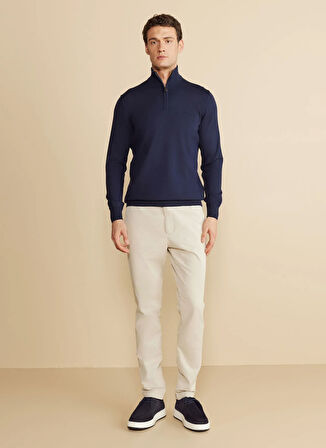 Brooks Brothers Bato Yaka Standart Lacivert Erkek Kazak BBFW25MKL028