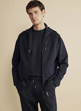 Brooks Brothers Kapüşon Yaka Lacivert Erkek Sweatshırt BBFW25MSW001