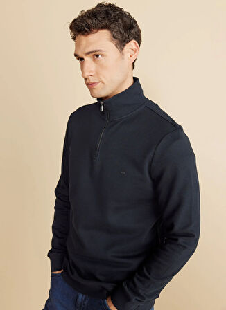 Brooks Brothers Bato Yaka Lacivert Erkek Sweatshırt BBFW25MSW002