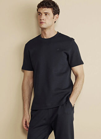 Brooks Brothers Bisiklet Yaka Lacivert Erkek T-Shirt BBFW25MTS001