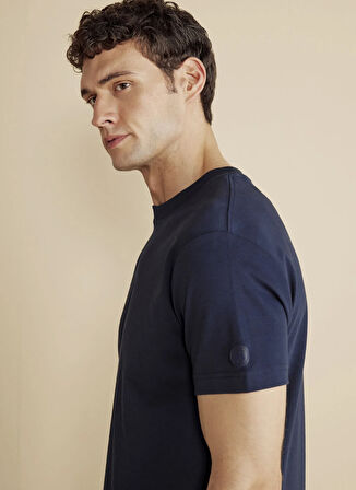 Brooks Brothers Bisiklet Yaka Lacivert Erkek T-Shirt BBFW25MTS004