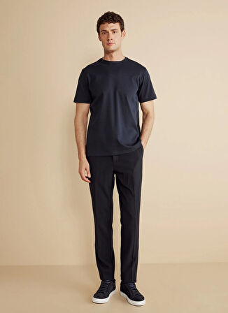 Brooks Brothers Bisiklet Yaka Lacivert Erkek T-Shirt BBFW25MTS005