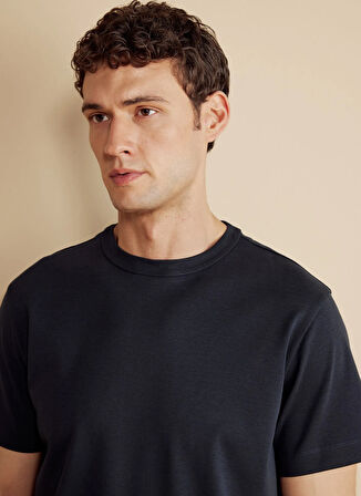 Brooks Brothers Bisiklet Yaka Lacivert Erkek T-Shirt BBFW25MTS005