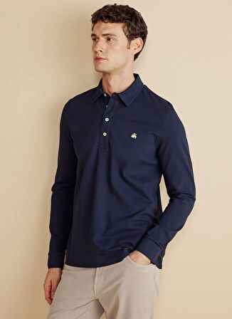 Brooks Brothers Polo Yaka Lacivert Erkek T-Shirt BBFW25MTS006